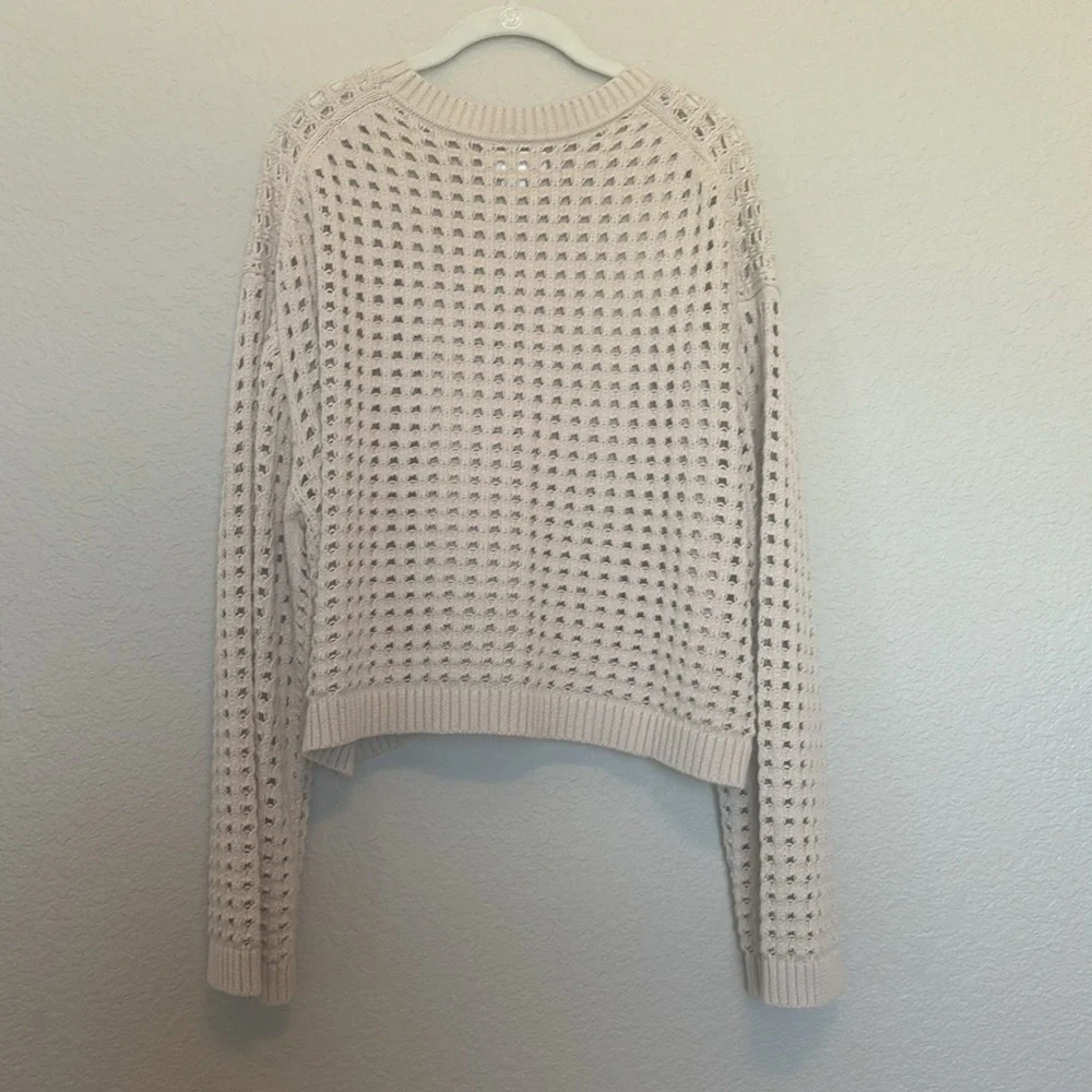 Sammie Mesh Knit Crew Neck Sweater in Dune size Large he - Picture 4 of 12